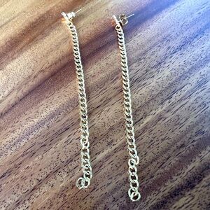 Elegant Gold Chain Earrings 5inches long